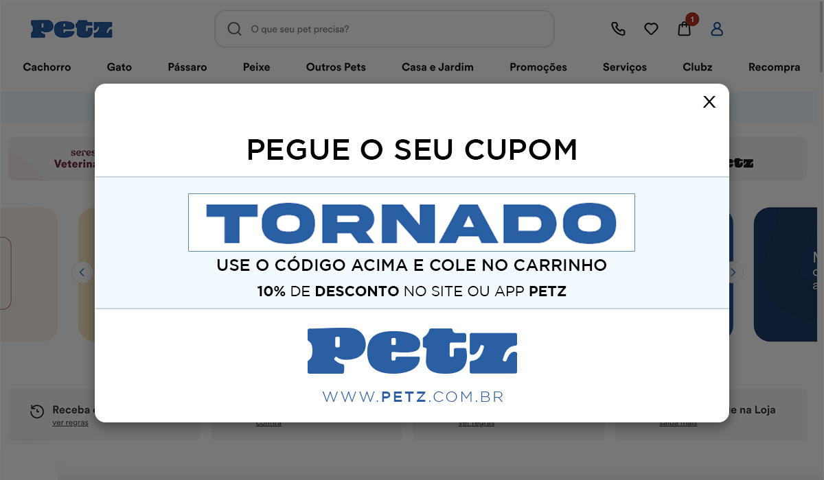 Cupom Petz é TORNADO